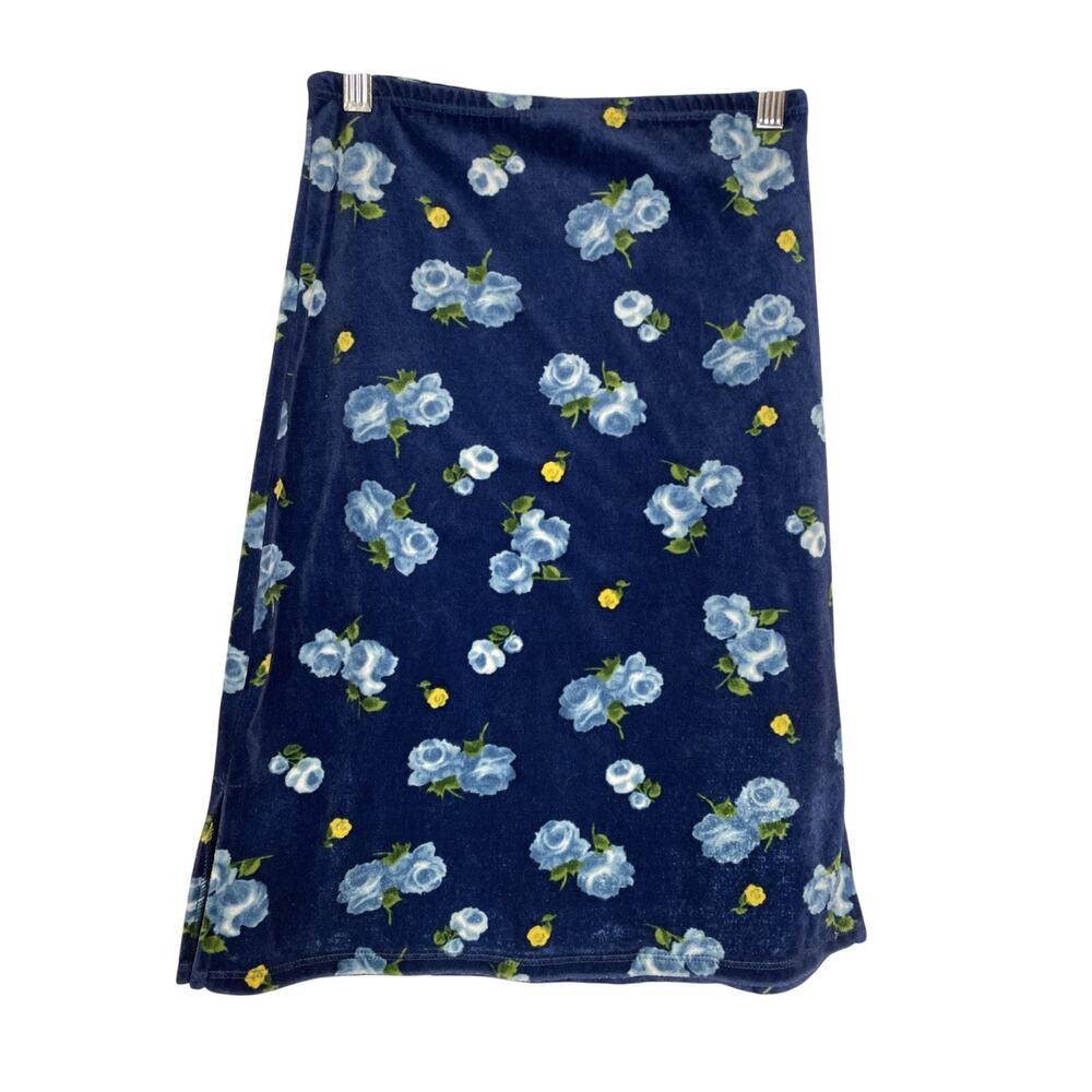 VTG 1990's McDonald's McKids Girls Velour - Blue Floral Skirt -Size 6
